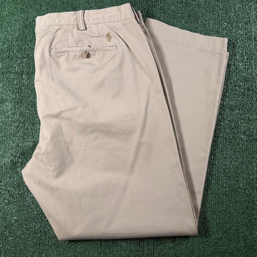 Polo Ralph Lauren Chinos Mens 38/30 Tan Excellent Stretch Straight‎ Fit Khakis